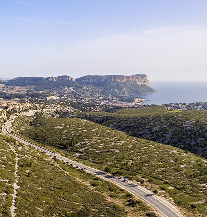 Un panorama de Cassis réalisé en attendant les athlètes lors de l'épreuve de vélo du tour de la Provence. 